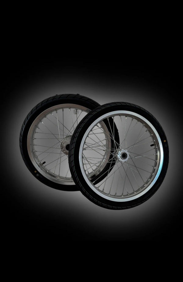 MXB Chrome Light Bee/Eride Supermoto Wheel Set